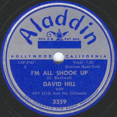 All Shook Up 78 rpm, Aladdin 3359, David Hill: original record label