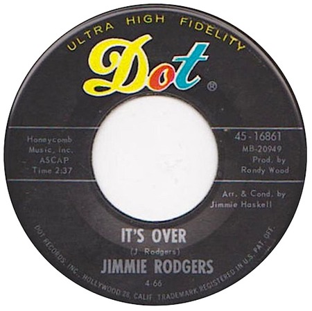 It's Over, Jimmie Rodgers, Dot 45-16861, original record label