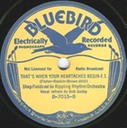 That's When Your Heartaches Begin, Shep Fields and his Rippling Rhythm Orchestra, Bluebird B-7015-B: original recording label