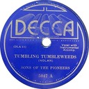 Tumbling Tumbleweeds, Sons Of The Pioneers, Decca 5047, original record label