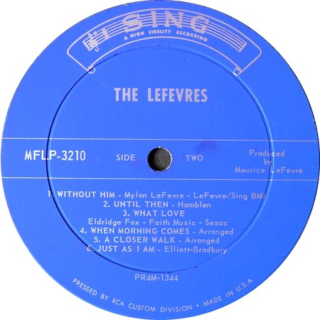 Without Him, The Lefevres, Sing MFLP-3210: original recording label