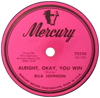 Original Recording Label of Alright, Okay, You Win by Ella Johnson