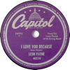 Original Recording Label of I Love You Because by Leon Payne