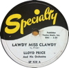 Original Recording Label of Lawdy Miss Clawdy by Lloyd Price