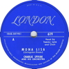 Original Recording Label of Mona Lisa by Charlie Spivak and his Orchestra