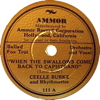 Original Recording Label of When The Swallows Come Back To Capistrano by Ceelle Burke and Rhythmettes